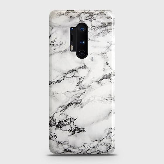 OnePlus 8 Pro Cover - Matte Finish - Trendy Mysterious White Marble Printed Hard Case with Life Time Colors Guarantee
