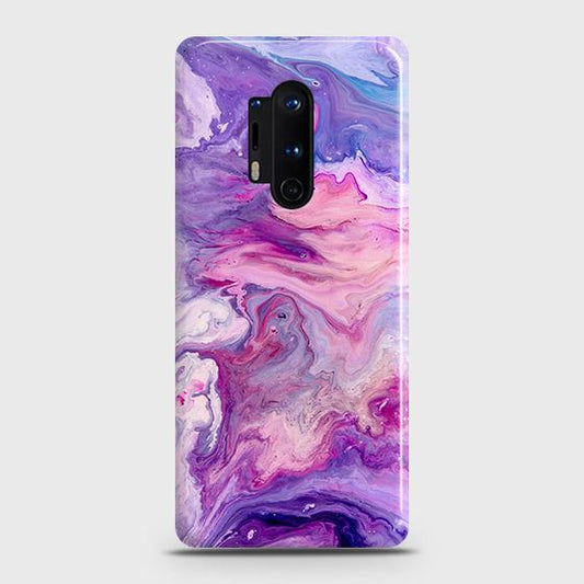 OnePlus 8 Pro Cover - Chic Blue Liquid Marble Printed Hard Case with Life Time Colors Guarantee