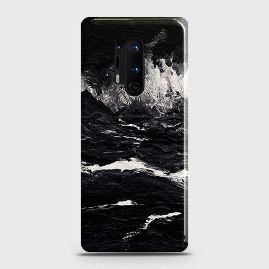 OnePlus 8 Pro Cover - Black Ocean Marble Trendy Printed Hard Case with Life Time Colors Guarantee