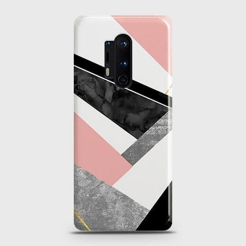 OnePlus 8 Pro Cover - Matte Finish - Geometric Luxe Marble Trendy Printed Hard Case with Life Time Colors Guarantee
