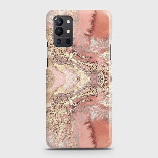 OnePlus 9R Cover - Trendy Chic Rose Gold Marble Printed Hard Case with Life Time Colors Guarantee