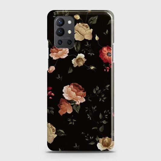 OnePlus 9R Cover - Matte Finish - Dark Rose Vintage Flowers Printed Hard Case with Life Time Colors Guarantee