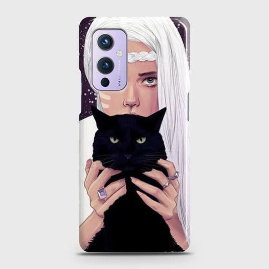 OnePlus 9 Cover - Trendy Wild Black Cat Printed Hard Case with Life Time Colors Guarantee b65