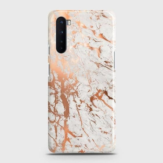 OnePlus Nord Cover - In Chic Rose Gold Chrome Style Printed Hard Case with Life Time Colors Guarantee