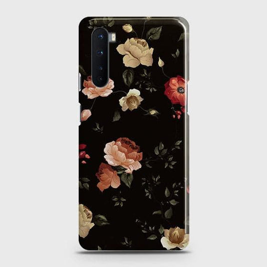 OnePlus Nord Cover - Matte Finish - Dark Rose Vintage Flowers Printed Hard Case with Life Time Colors Guarantee
