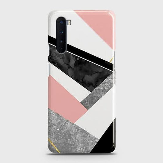 OnePlus Nord Cover - Matte Finish - Geometric Luxe Marble Trendy Printed Hard Case with Life Time Colors Guarantee