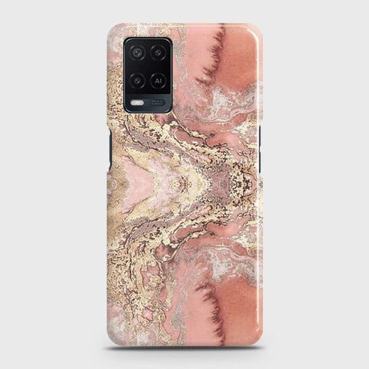 Oppo A54 4G Cover - Trendy Chic Rose Gold Marble Printed Hard Case with Life Time Colors Guarantee