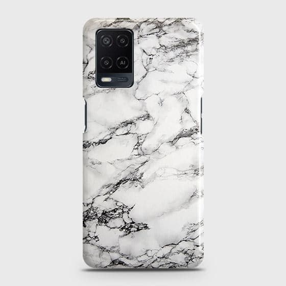 Oppo A54 4G Cover - Matte Finish - Trendy Mysterious White Marble Printed Hard Case with Life Time Colors Guarantee