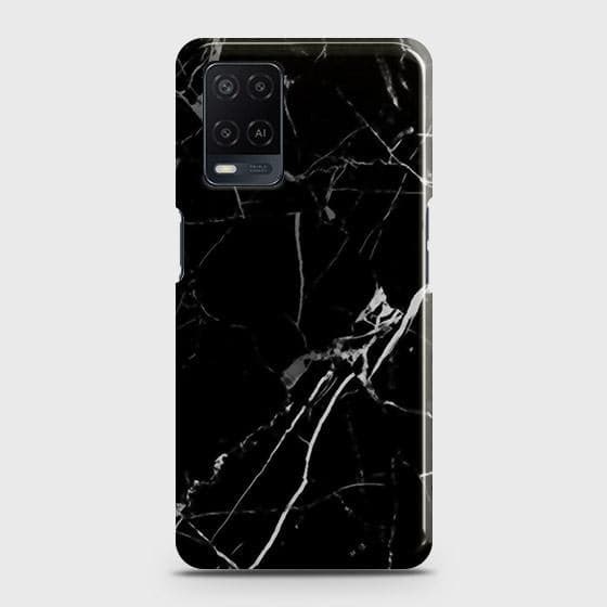 Oppo A55 5G Cover - Black Modern Classic Marble 0Printed Hard Case with Life Time Colors Guarantee ( Fast Delivery )
