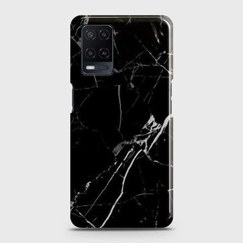 Oppo A55 5G Cover - Black Modern Classic Marble 0Printed Hard Case with Life Time Colors Guarantee ( Fast Delivery )