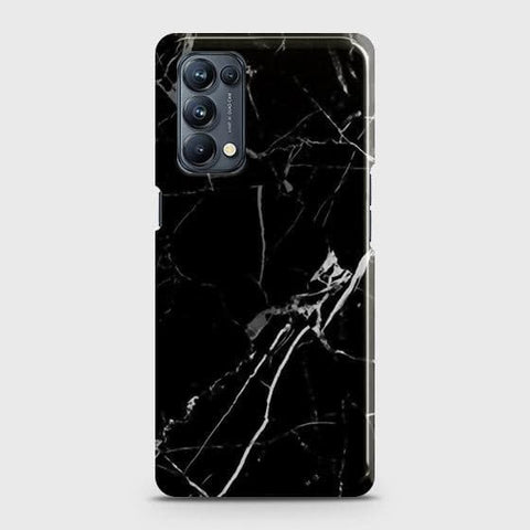 Oppo Reno 5 4G Cover - Black Modern Classic Marble Printed Hard Case with Life Time Colors Guarantee