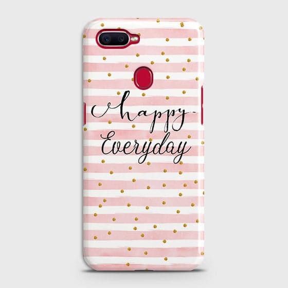 Oppo A7 Cover - Trendy Happy Everyday Printed Hard Case with Life Time Colors Guarantee