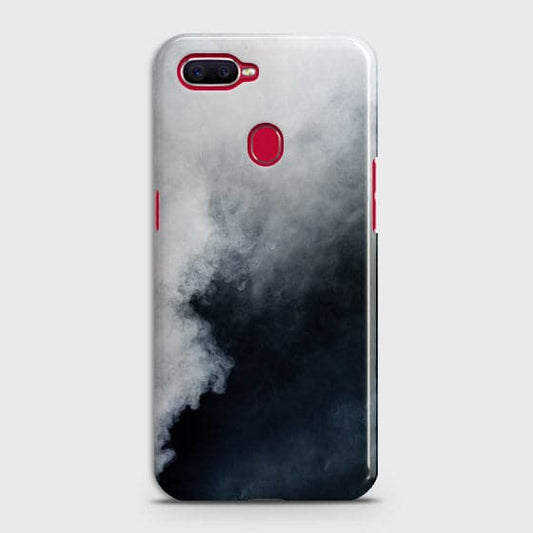 Oppo A7 Cover - Matte Finish - Trendy Misty White and Black Marble Printed Hard Case with Life Time Colors Guarantee