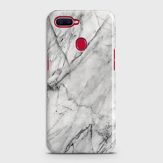 Oppo A7 Cover - Matte Finish - Trendy White Floor Marble Printed Hard Case with Life Time Colors Guarantee - D2