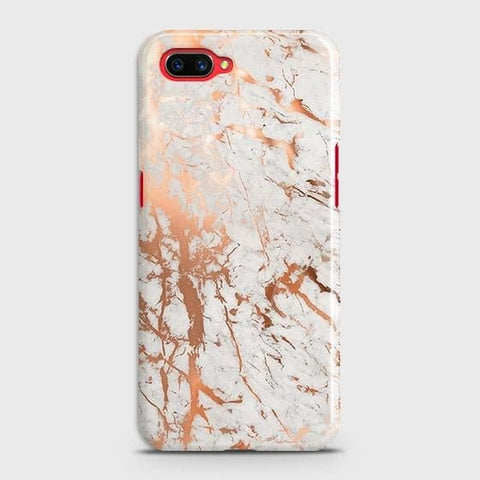 Oppo A12e Cover - In Chic Rose Gold Chrome Style Printed Hard Case with Life Time Colors Guarantee