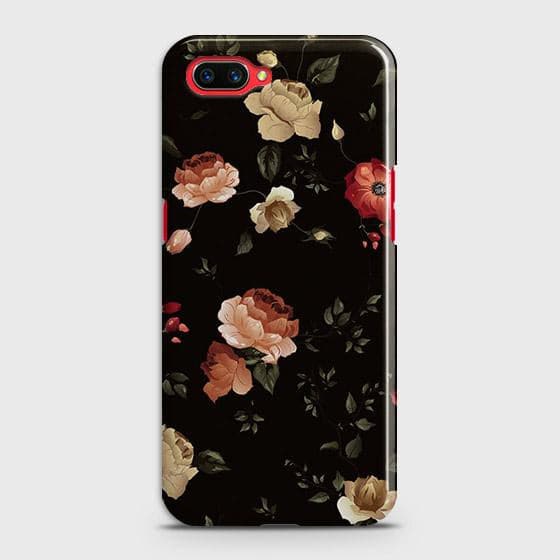 Oppo A12e Cover - Matte Finish - Dark Rose Vintage Flowers Printed Hard Case with Life Time Colors Guarantee