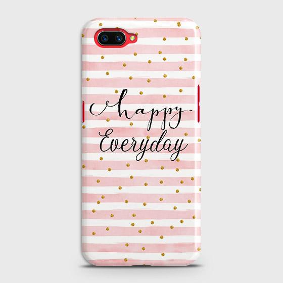 Oppo A12e Cover - Trendy Happy Everyday Printed Hard Case with Life Time Colors Guarantee
