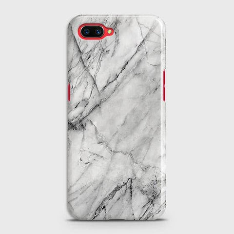 Oppo A12e Cover - Matte Finish - Trendy White Floor Marble Printed Hard Case with Life Time Colors Guarantee - D2
