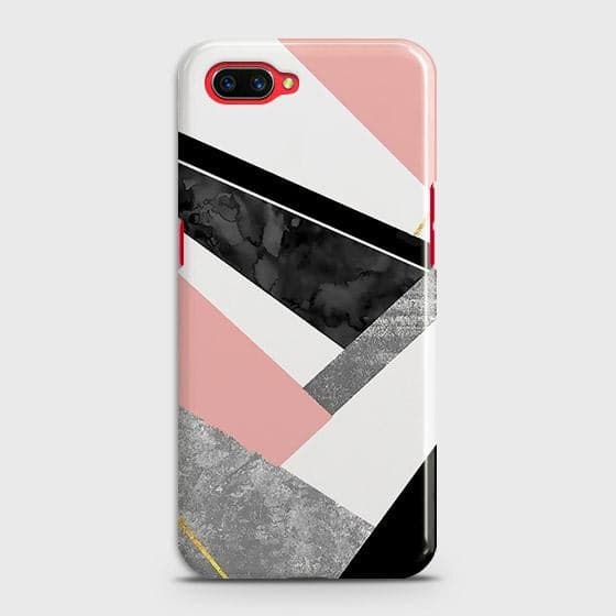 Oppo A12e Cover - Matte Finish - Geometric Luxe Marble Trendy Printed Hard Case with Life Time Colors Guarantee