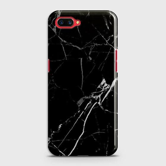 Oppo A12e Cover - Black Modern Classic Marble Printed Hard Case with Life Time Colors Guarantee