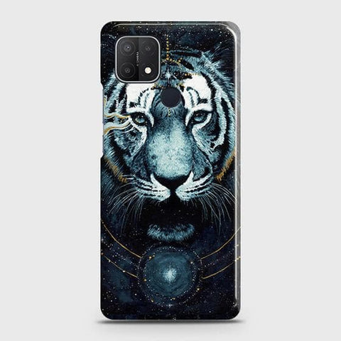 oppo A35 Cover - Vintage Galaxy Tiger Printed Hard Case with Life Time Colors Guarantee
