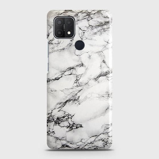 oppo A35 Cover - Matte Finish - Trendy Mysterious White Marble Printed Hard Case with Life Time Colors Guarantee
