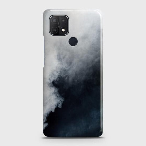 Oppo A15 Cover - Matte Finish - Trendy Misty White and Black Marble Printed Hard Case with Life Time Colors Guarantee