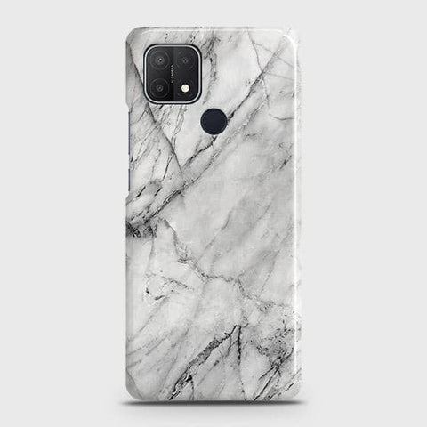 Oppo A35 Cover - Matte Finish - Trendy White Marble Printed Hard Case with Life Time Colors Guarantee