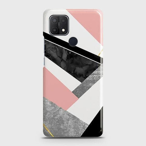 Oppo A35 Cover - Matte Finish - Geometric Luxe Marble Trendy Printed Hard Case with Life Time Colors Guarantee