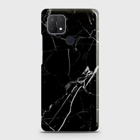 oppo A35 Cover - Black Modern Classic Marble Printed Hard Case with Life Time Colors Guarantee