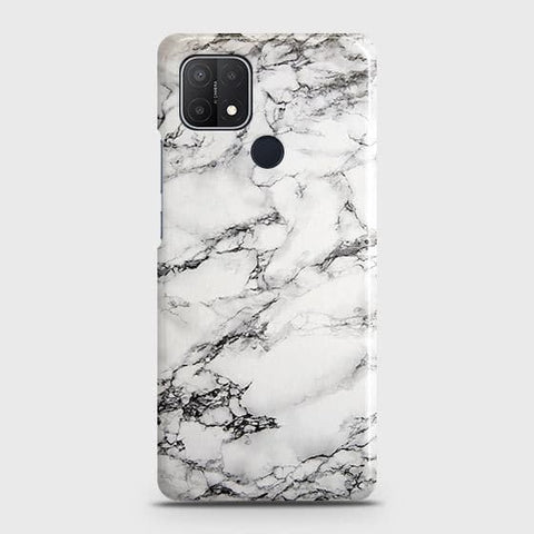 Oppo A15s Cover - Matte Finish - Trendy Mysterious White Marble Printed Hard Case with Life Time Colors Guarantee b43