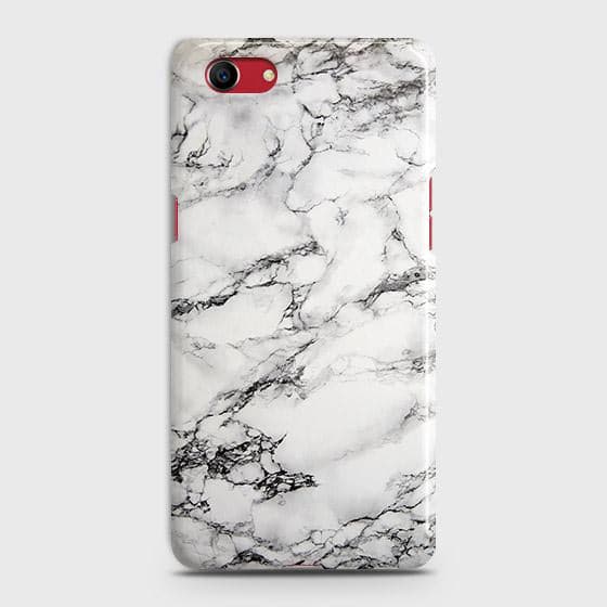 Oppo A1k Cover - Matte Finish - Trendy Mysterious White Marble Printed Hard Case with Life Time Colors Guarantee