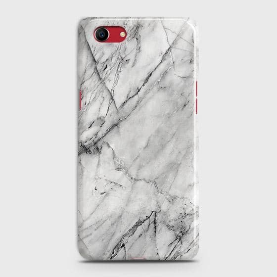 Oppo A1k Cover - Matte Finish - Trendy White Floor Marble Printed Hard Case with Life Time Colors Guarantee - D2