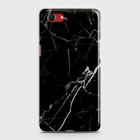 Oppo A1k Cover - Black Modern Classic Marble Printed Hard Case with Life Time Colors Guarantee