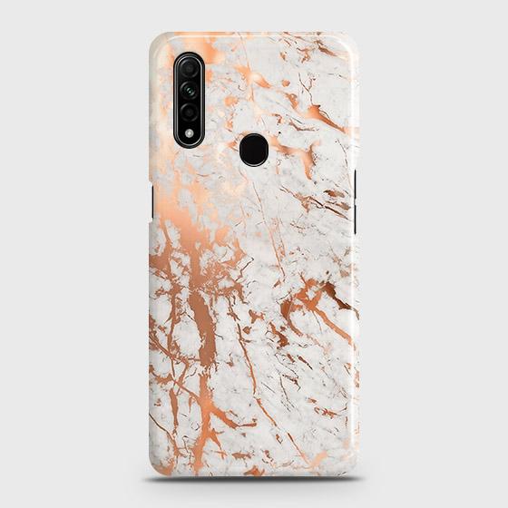 Oppo A31 Cover - In Chic Rose Gold Chrome Style Printed Hard Case with Life Time Colors Guarantee