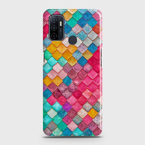 Oppo A53 Cover - Chic Colorful Mermaid Printed Hard Case with Life Time Colors Guarantee