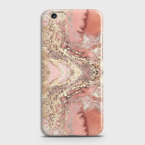 Oppo A59 Cover - Trendy Chic Rose Gold Marble Printed Hard Case with Life Time Colors Guarantee
