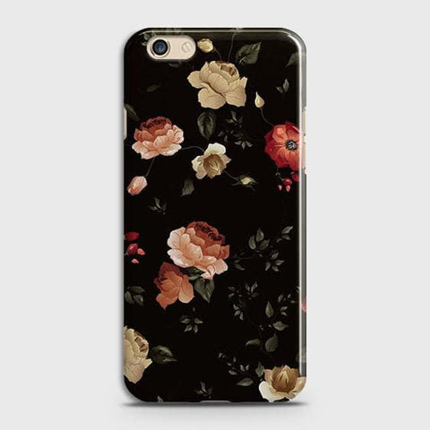 Oppo A59 Cover - Matte Finish - Dark Rose Vintage Flowers Printed Hard Case with Life Time Colors Guarantee