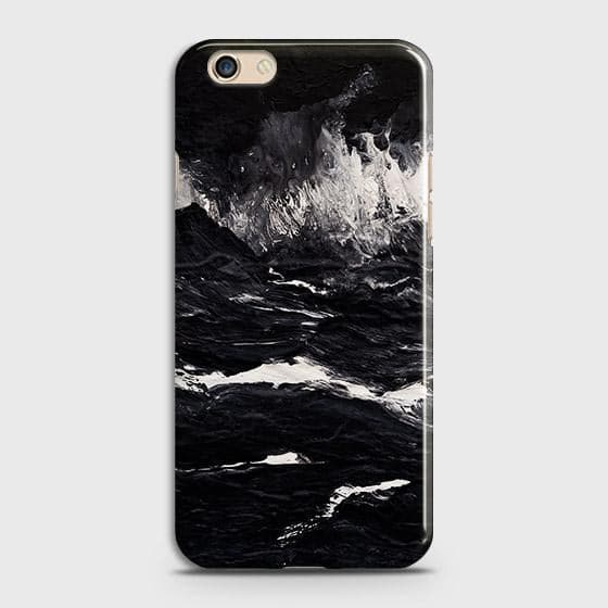 Oppo A59 Cover - Black Ocean Marble Trendy Printed Hard Case with Life Time Colors Guarantee