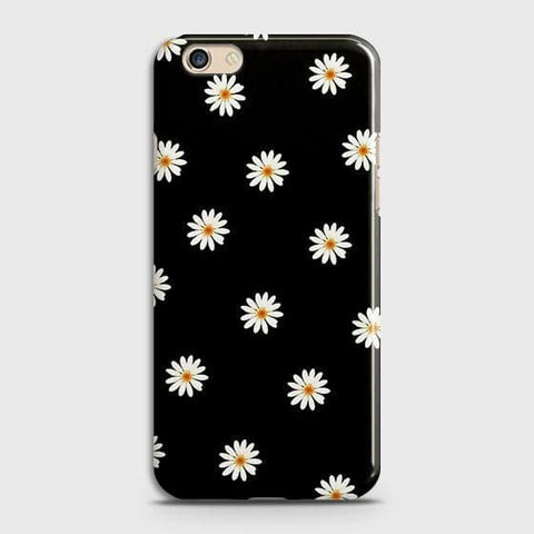 Oppo A59 Cover - Matte Finish - White Bloom Flowers with Black Background Printed Hard Case with Life Time Colors Guarantee