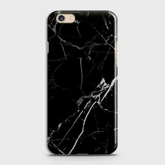 Oppo A59 Cover - Black Modern Classic Marble Printed Hard Case with Life Time Colors Guarantee