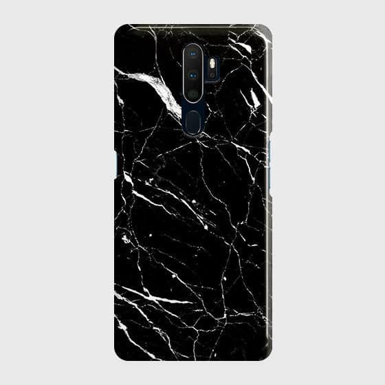 Oppo A5 2020 Cover - Trendy Black Marble Printed Hard Case with Life Time Colors Guarantee