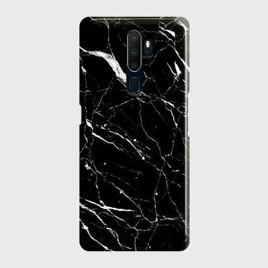 Oppo A5 2020 Cover - Trendy Black Marble Printed Hard Case with Life Time Colors Guarantee