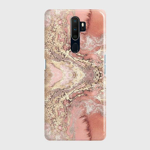 Oppo A5 2020 Cover - Trendy Chic Rose Gold Marble Printed Hard Case with Life Time Colors Guarantee