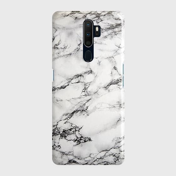 Oppo A5 2020 Cover - Matte Finish - Trendy Mysterious White Marble Printed Hard Case with Life Time Colors Guarantee