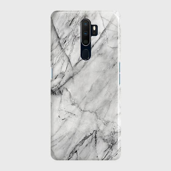 Oppo A5 2020 Cover - Matte Finish - Trendy White Floor Marble Printed Hard Case with Life Time Colors Guarantee - b49