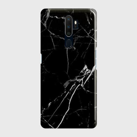 Oppo A5 2020 Cover - Black Modern Classic Marble Printed Hard Case with Life Time Colors Guarantee