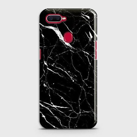 Oppo A5s Cover - Trendy Black Marble Printed Hard Case with Life Time Colors Guarantee