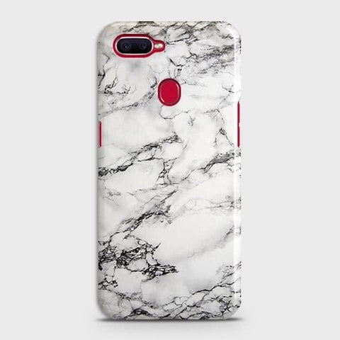 Oppo A5s Cover - Matte Finish - Trendy Mysterious White Marble Printed Hard Case with Life Time Colors Guarantee