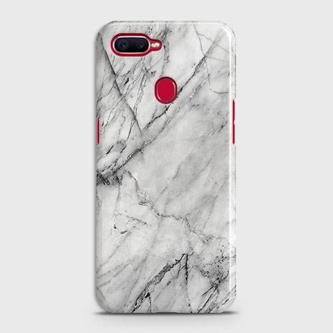 Oppo A5s Cover - Matte Finish - Trendy White Floor Marble Printed Hard Case with Life Time Colors Guarantee - D2